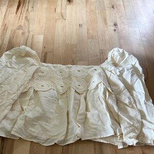 Linen cropped puff sleeve top from Anthropologie